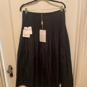 RED Valentino Elegant Black A-Line Skirt